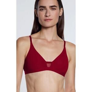 Pepper Limitless Wirefree Scoop Bra Scarlet Red Womens Size Medium New